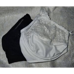 Two for one unpadded lacy Bras-white underwire and black soft-cup VGC